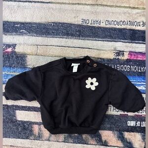 Cat & Jack Black Sweatshirt with White Flower